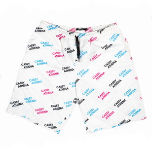 Miami Moonlight White Allover Print Shorts