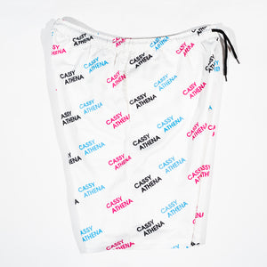 Miami Moonlight White Allover Print Shorts