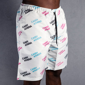 Miami Moonlight White Allover Print Shorts
