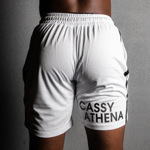 White Watermark Gym Shorts