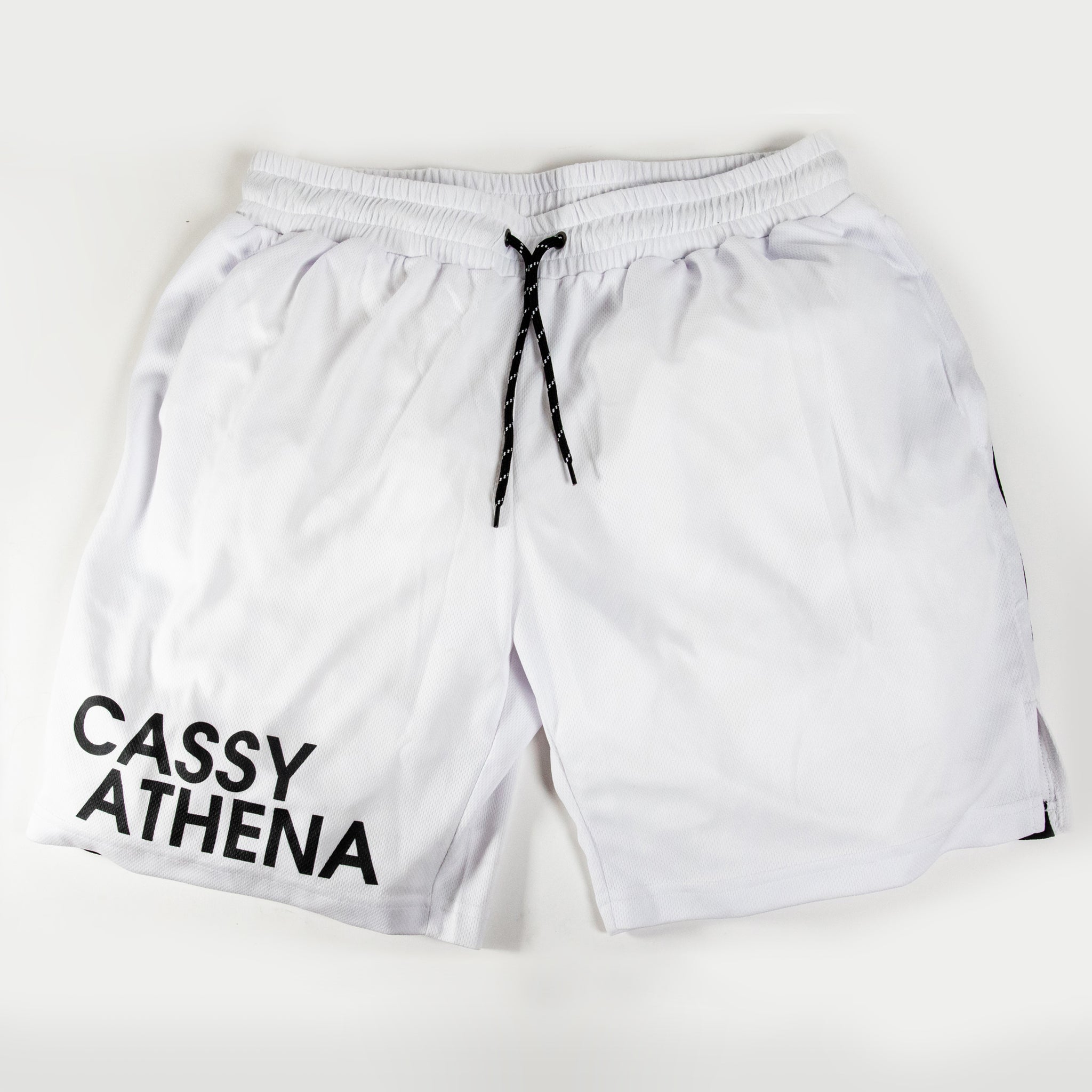 White Watermark Gym Shorts